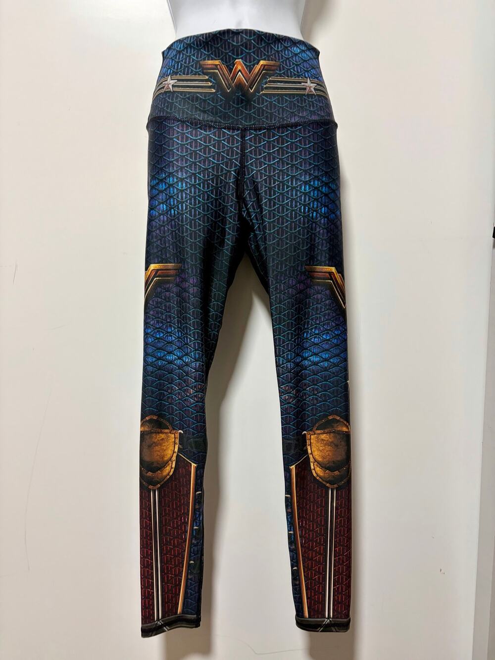 Drakon Wonder Woman High Rise Blue Red Gold Compression Leggings M-L